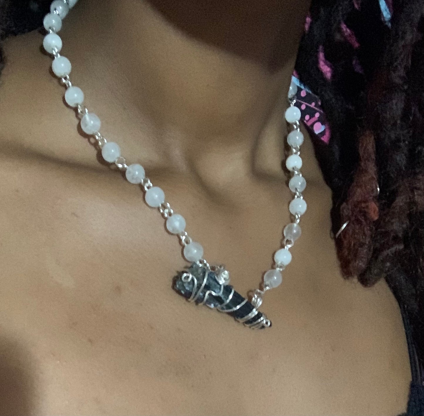 'Eternal' Moonstone & Vivianite Necklace