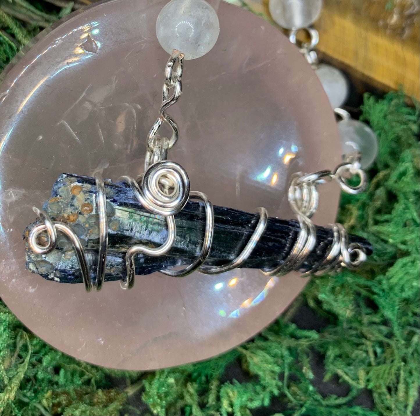 'Eternal' Moonstone & Vivianite Necklace