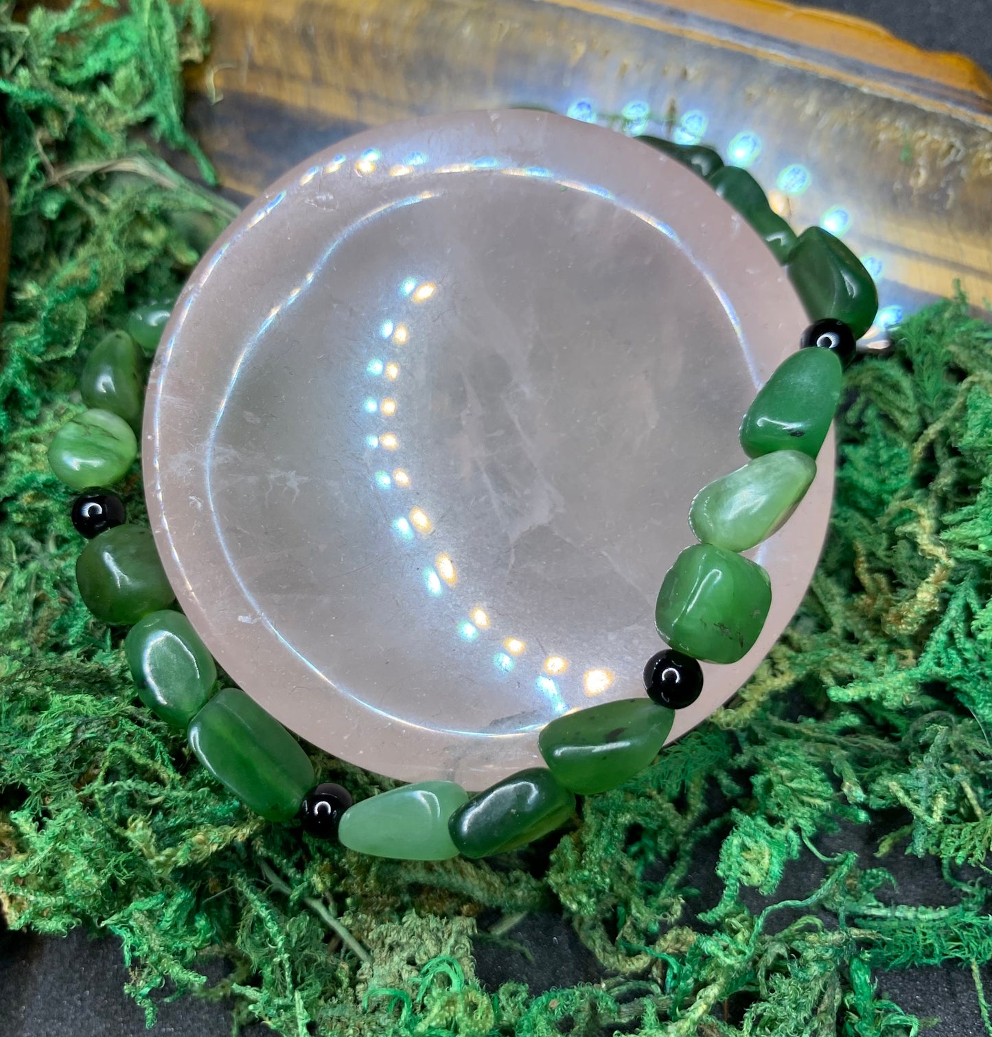 Nephrite Jade & Black Onyx Bracelet