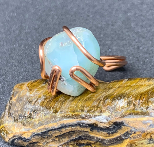 'High Tide' Adjustable Larimar Ring