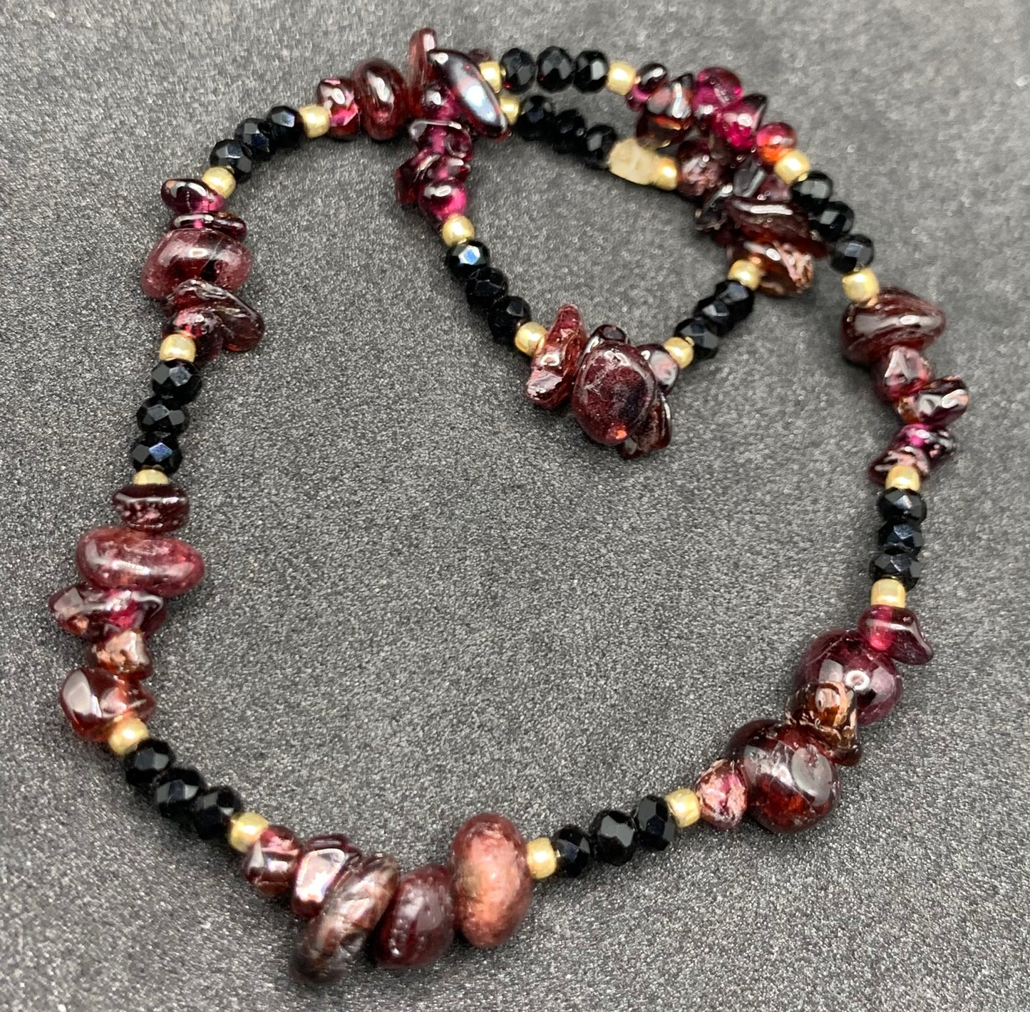 'Strawberry Wine' Garnet Anklet