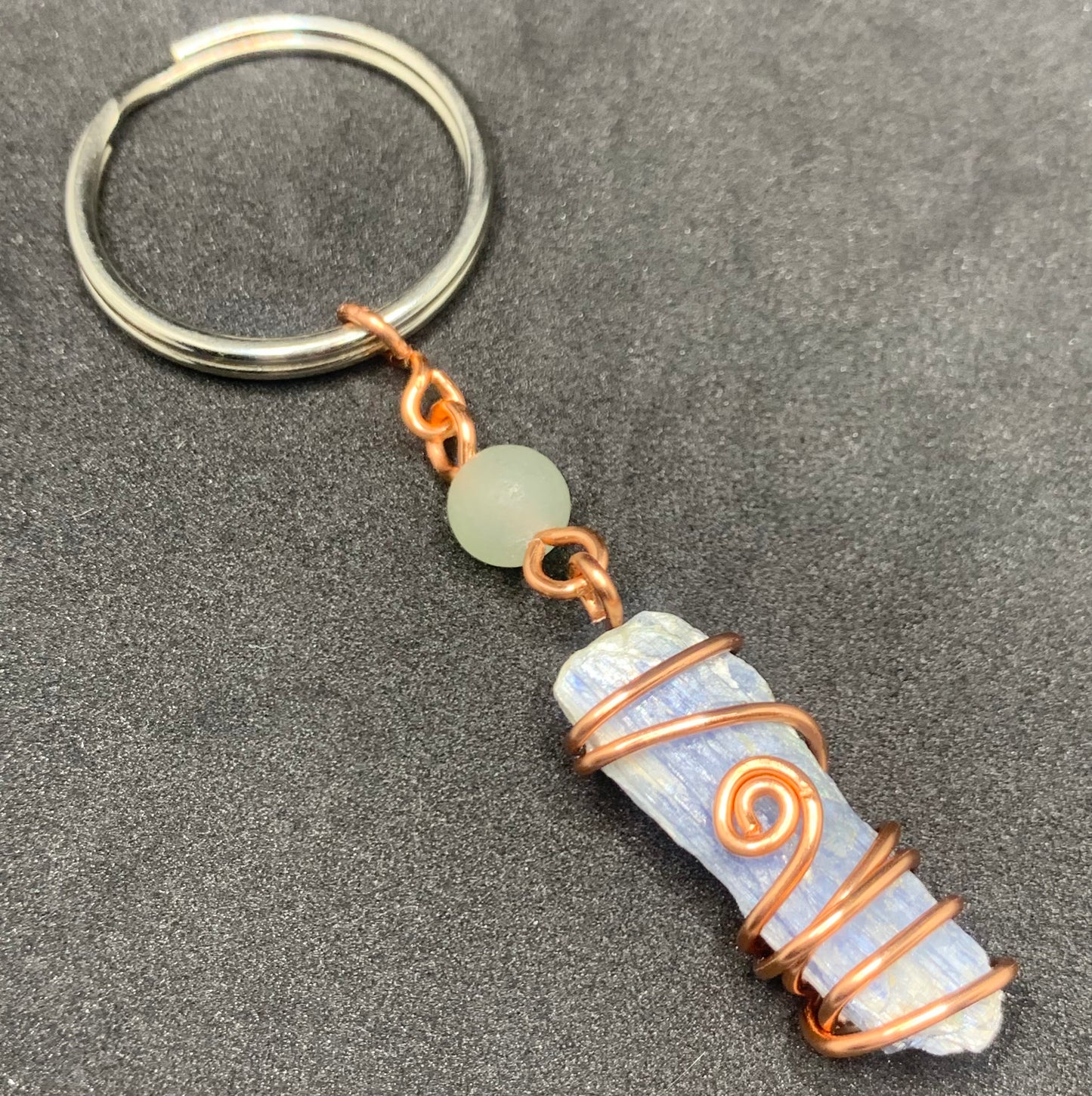 Blue Kyanite & Green Aventurine Keychain